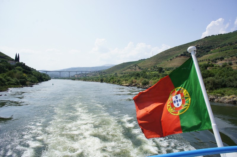 Durante o mini-cruzeiro no Douro, perto do Pinhão